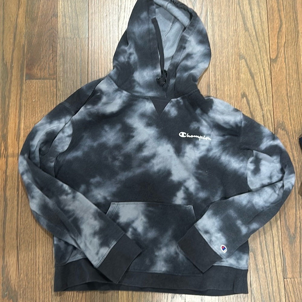 Blue tie dye. Champion sweatshirt
